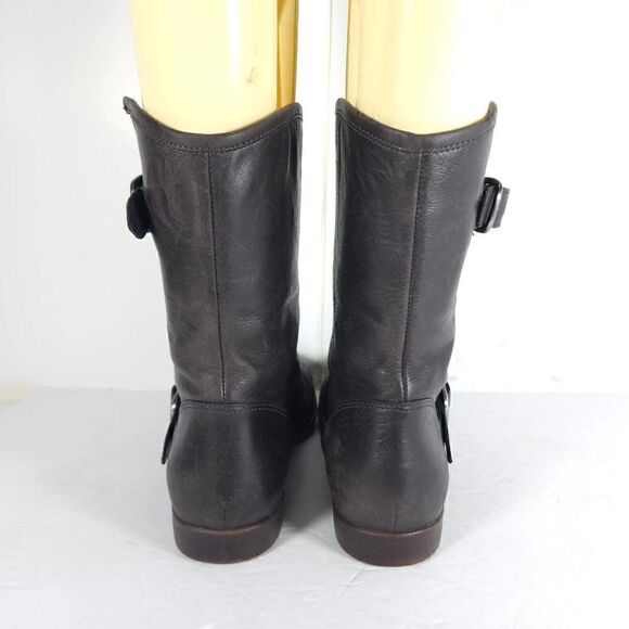 UGG Women's Frances US 7,5 Brown Leather Buckle Riding Moto Boots - Picture 8 of 15